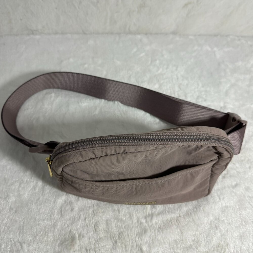 Isaac Mizrahi New York Taupe Purpleish Nylon Belt Bag Fannie Travel pack - Picture 2 of 4